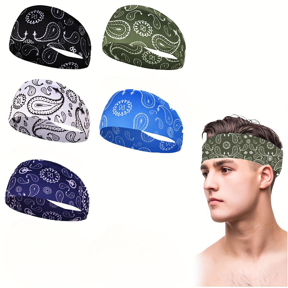 

5pcs Paisley Anti-sweat Fitness Anti-perspirant Strap Running Headband Sports Sweatband Headband