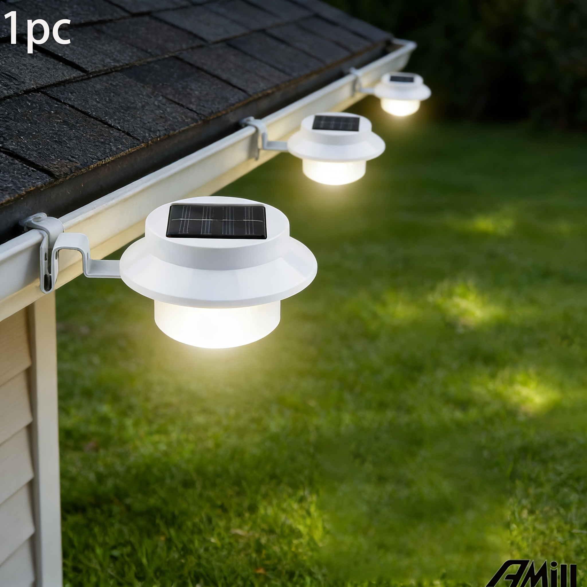 1 pack solar fence light ip44 outdoor wall light white light outdoor   powered outdoor light suitable for fences decks steps and backyards