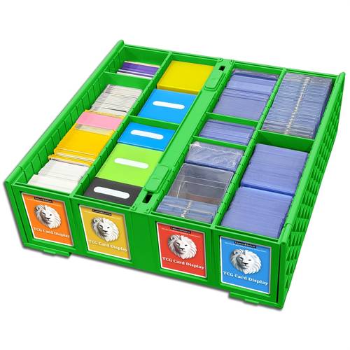 collectible card storage box holds 3200 cards 8 dividers with 8 hard top sleeves storage for ptcg sports card