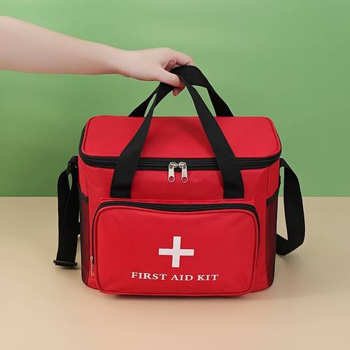 1pc kit de primeros auxilios para camping de gran capacidad para exteriores | kit de salud portátil de pesca y escalada de bandolera, organizador de viaje portátil, kit de emergencia para coche, bolsa de medicamentos pequeña de , riñonera, regalo de navidad halloween, bolsa vacía sólo