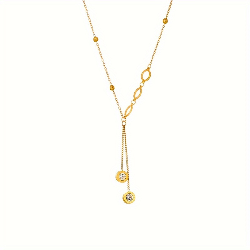 E-shop Eine elegante und stilvolle runde Halskette aus vergoldenetem Edelstahl, für moderne Frauen. Ihr minimalistisches und trendiges Design macht sie
