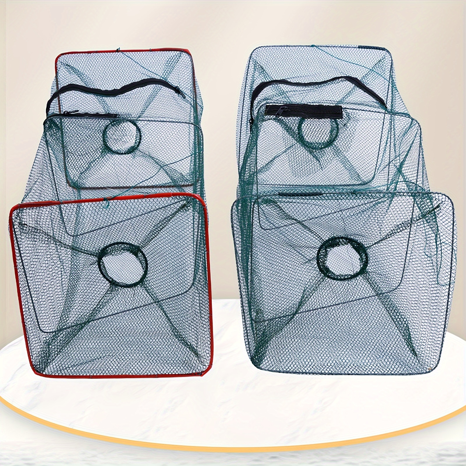 Multi Size Fishing Net Trap Mesh Netting Fishnet Portable Nylon Hand Cast  Cage F3I0