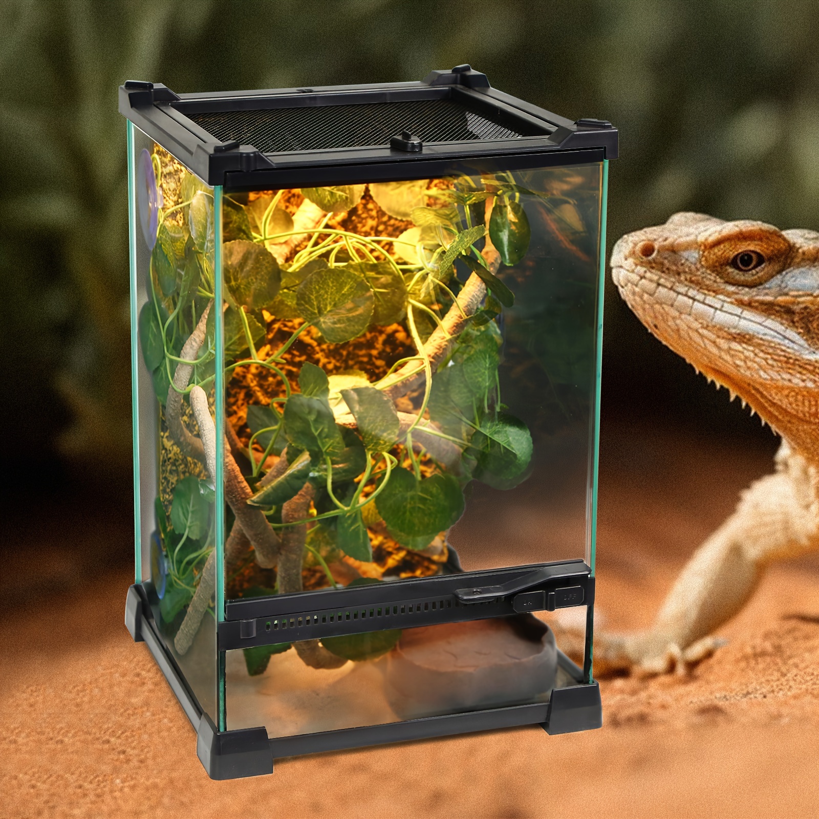 

- For Lizards, Geckos & Snakes | Rectangular Feeding Dish | Decor Not Included