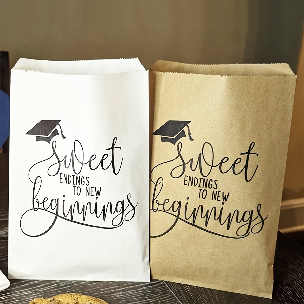 

10pcs, Graduation Season Party Gift Paper Bag, Graduation Party Biscuit Candy Paper Packaging Bag Decoration
