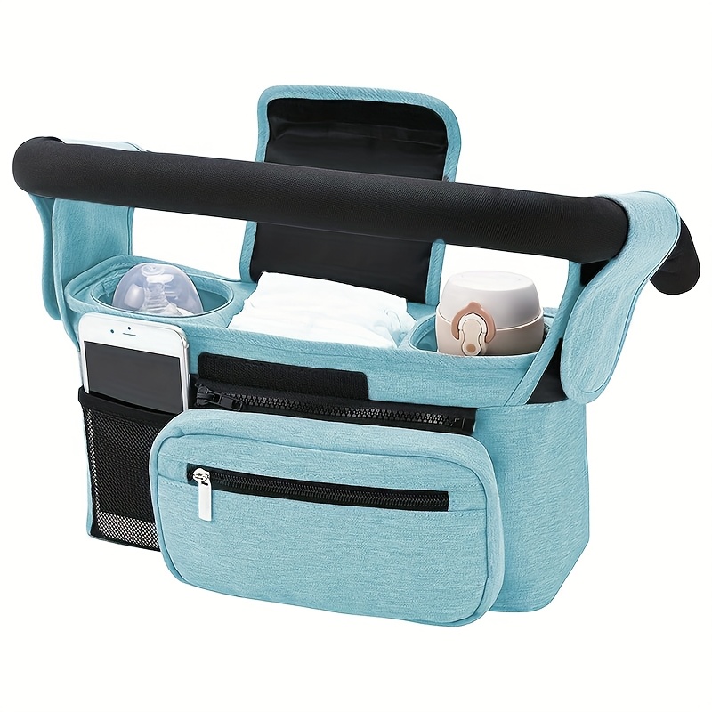 1pc portable stroller hanging bag outdoor stroller hanging pouch large capacity bottle and diaper bag