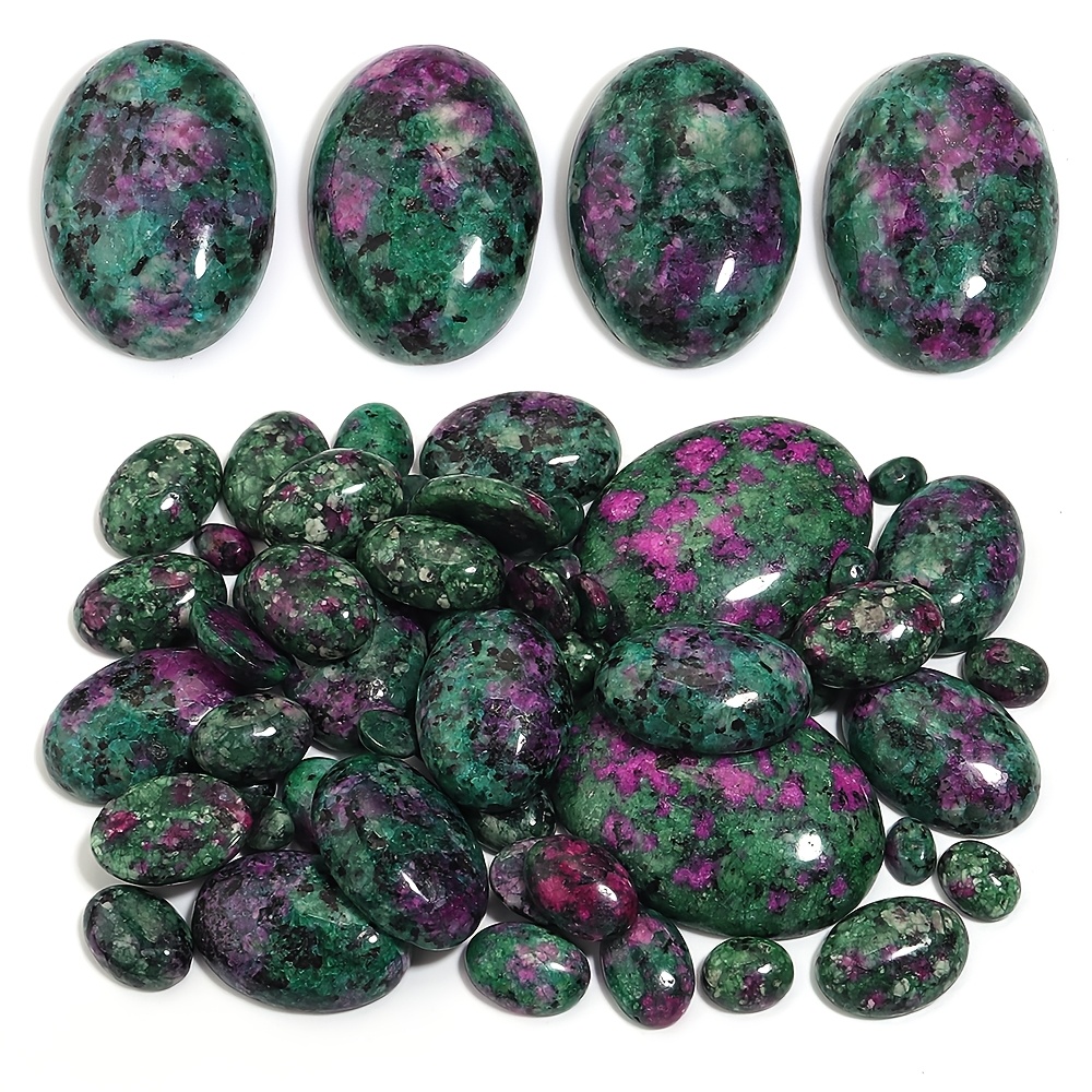 Natural Red Green Treasure Oval Stone Ring Face Patches