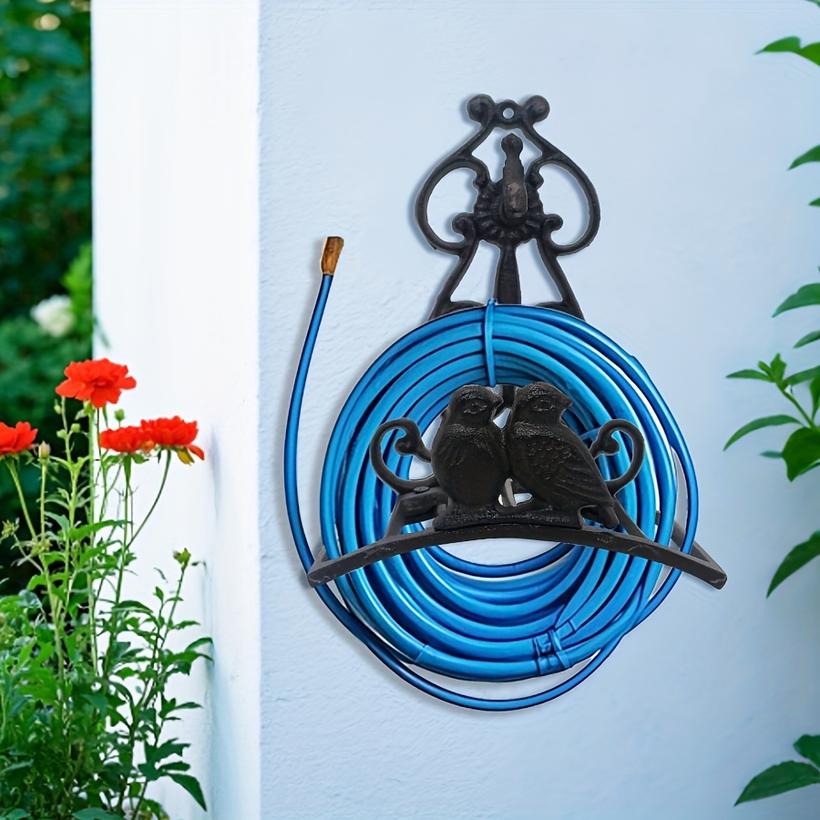 heavy duty cast iron wall mounted garden hose holder vintage Temu