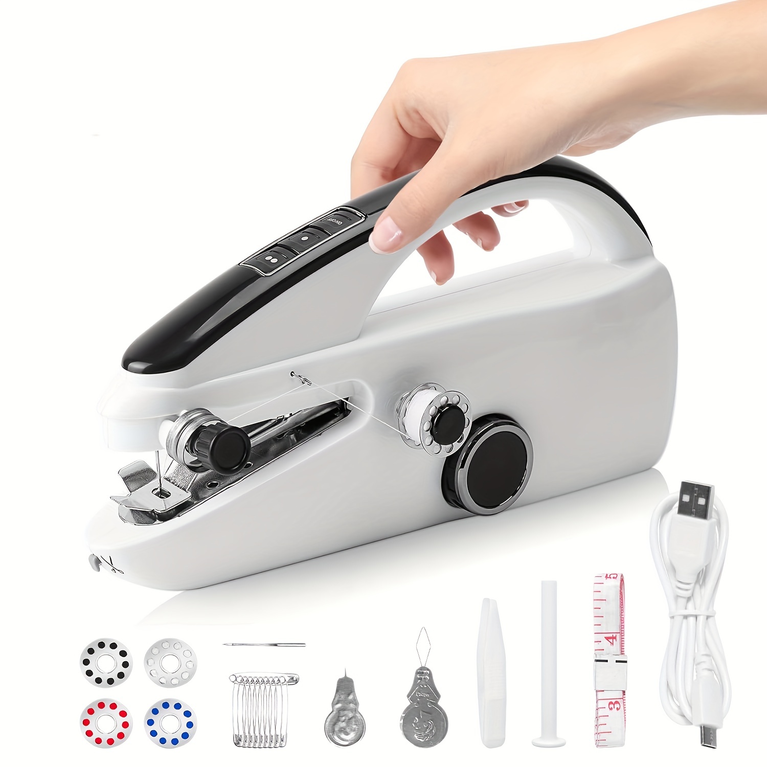 

Portable Handheld Sewing Machine Kit: User-friendly Mini Sewing Machine For Quick Mending, Suitable For Various Fabrics - Perfect For Home Diy And Travel Repairs