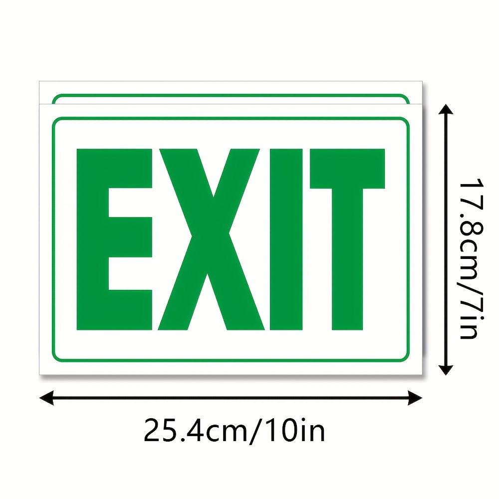 2pcs Exit Sign Stickers, High-Quality Self-Adhesive Vinyl Decals