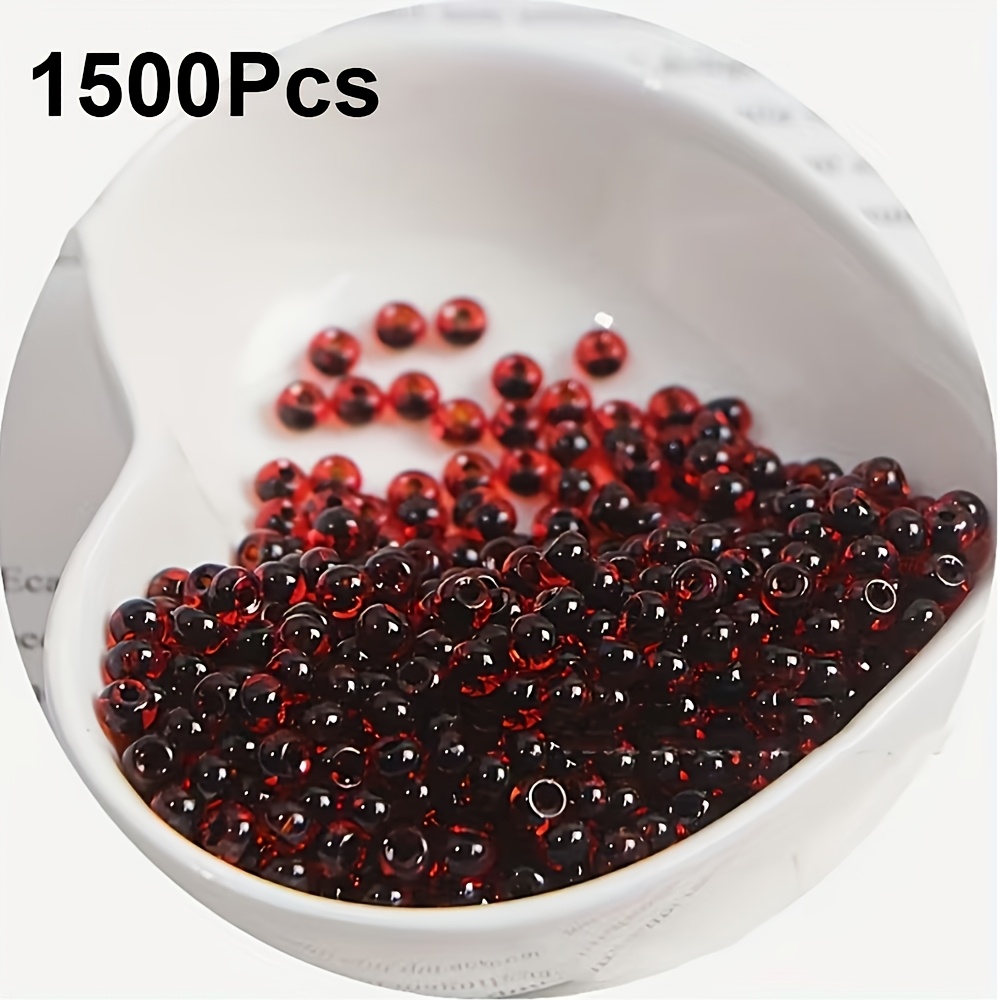 TEMU 1500pcs Cuerpo de tinte transparente natural de 3 mm, cuentas de arroz de vidrio, pulseras y collares hechos a , materiales para a la joyería