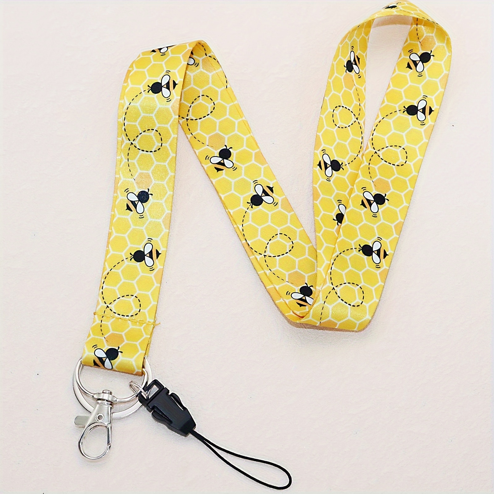 E-shop 2D Yiflin 1 Stück Süße Bienen Freizeit Polyester Schlüsselband für Lehrer, Geeignet für alle Jahreszeiten, Kommt mit einem Handyband und einem