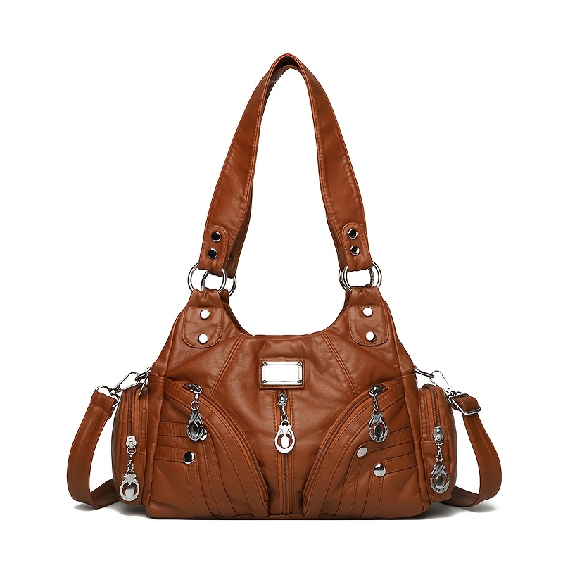 Black Mini Leather Y2K Bag - Retro Gothic Aesthetic Handbag – The 