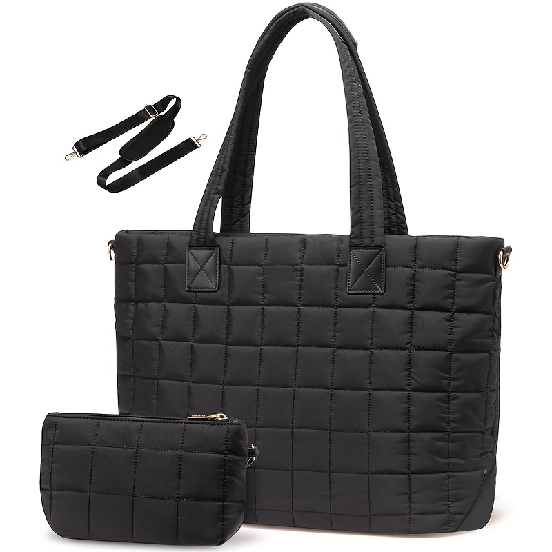2pcs Set Large Capacity Tote Bag, Trendy Pattern Women's For Work, Travel, And Commuting