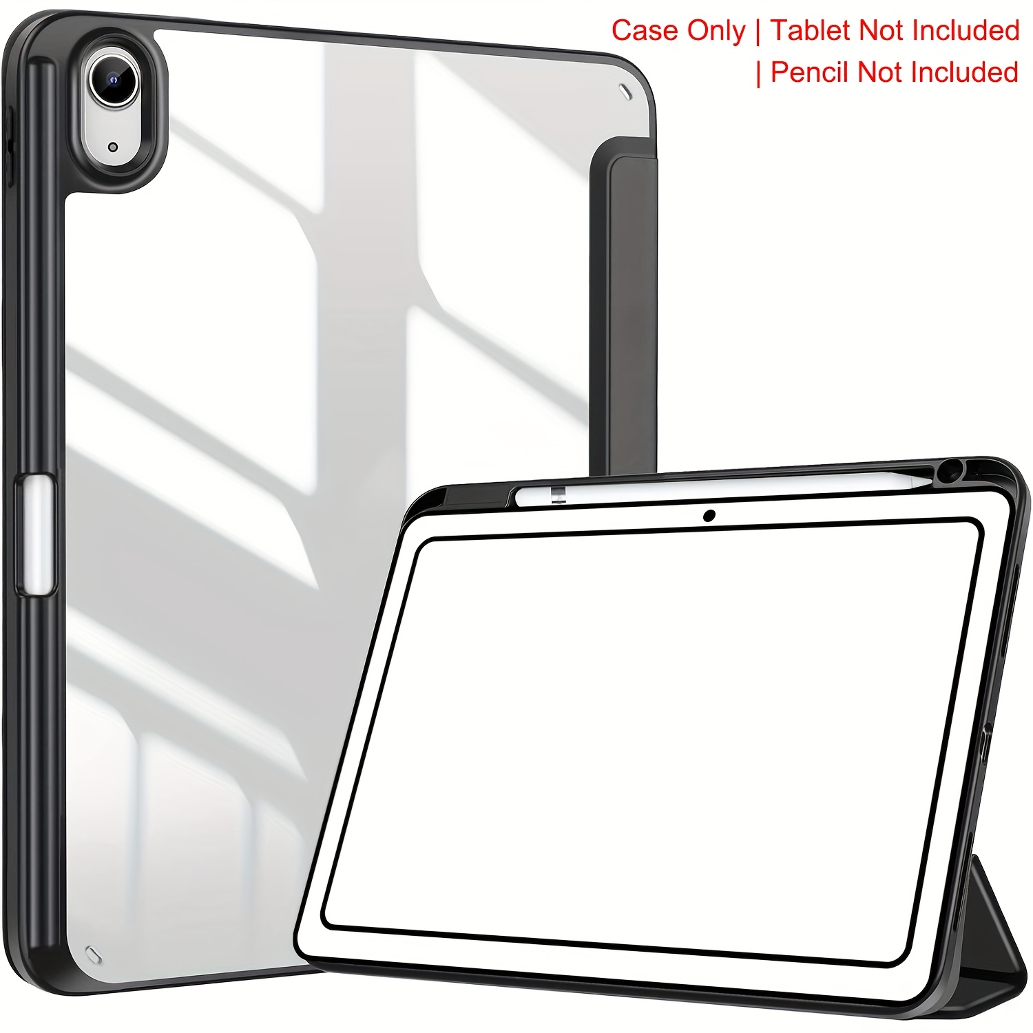 Tablet Case For Ipad 11 2025 11th Generation (a16) A3355/a3356/a3354 Flip Magnetic With Pencil Holder Clear Hard Pc Back Shell Capa Auto Wake Up & Sleep