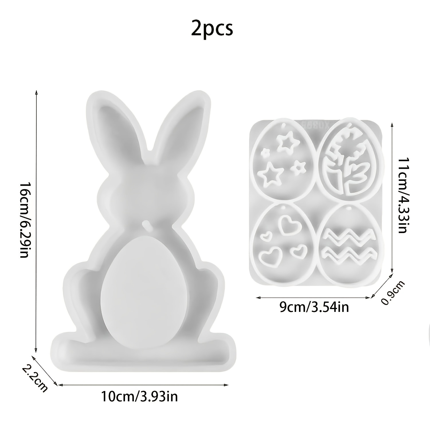 Easter Bunny Set Figurine Silicone Mold, Craft Mold, Compatible With Plaster, Clay Art, And Epoxy Resin Ideal For Handmade Gifts And Home Decor Figurines, Reusable