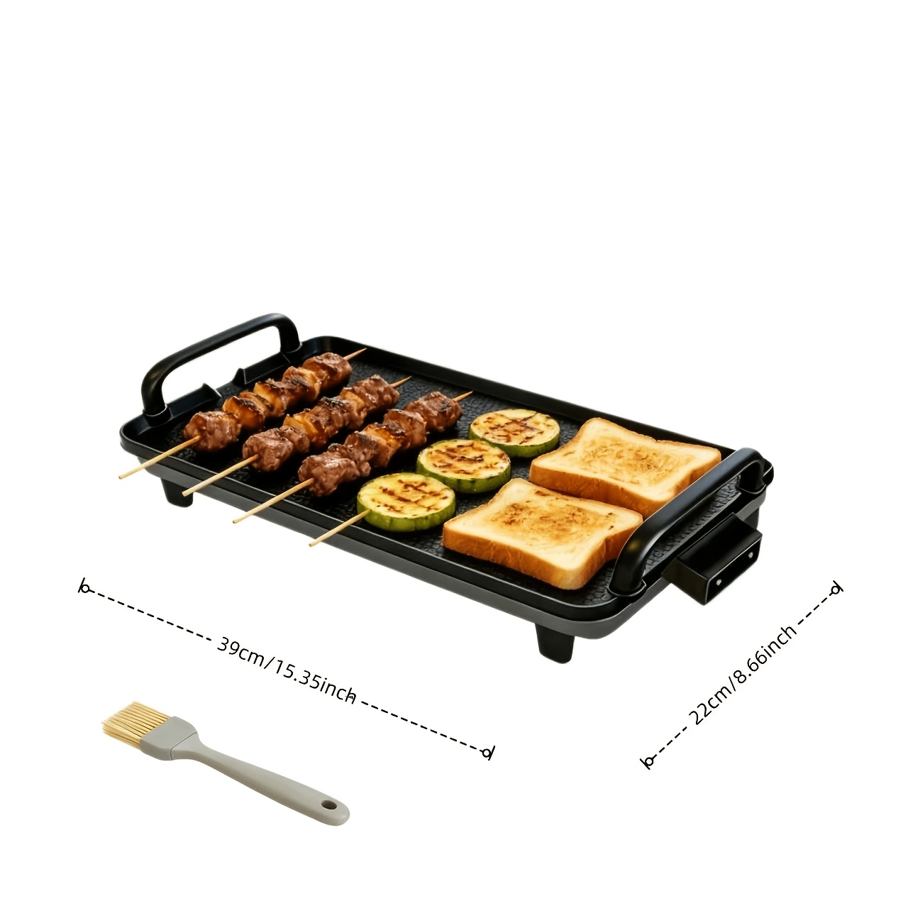 TEMU Electric Griddle, 15 Eggs At , Healthy-eco Coating, Clean Up, Large Submersible Cooking Surface, 12" X 22", Black