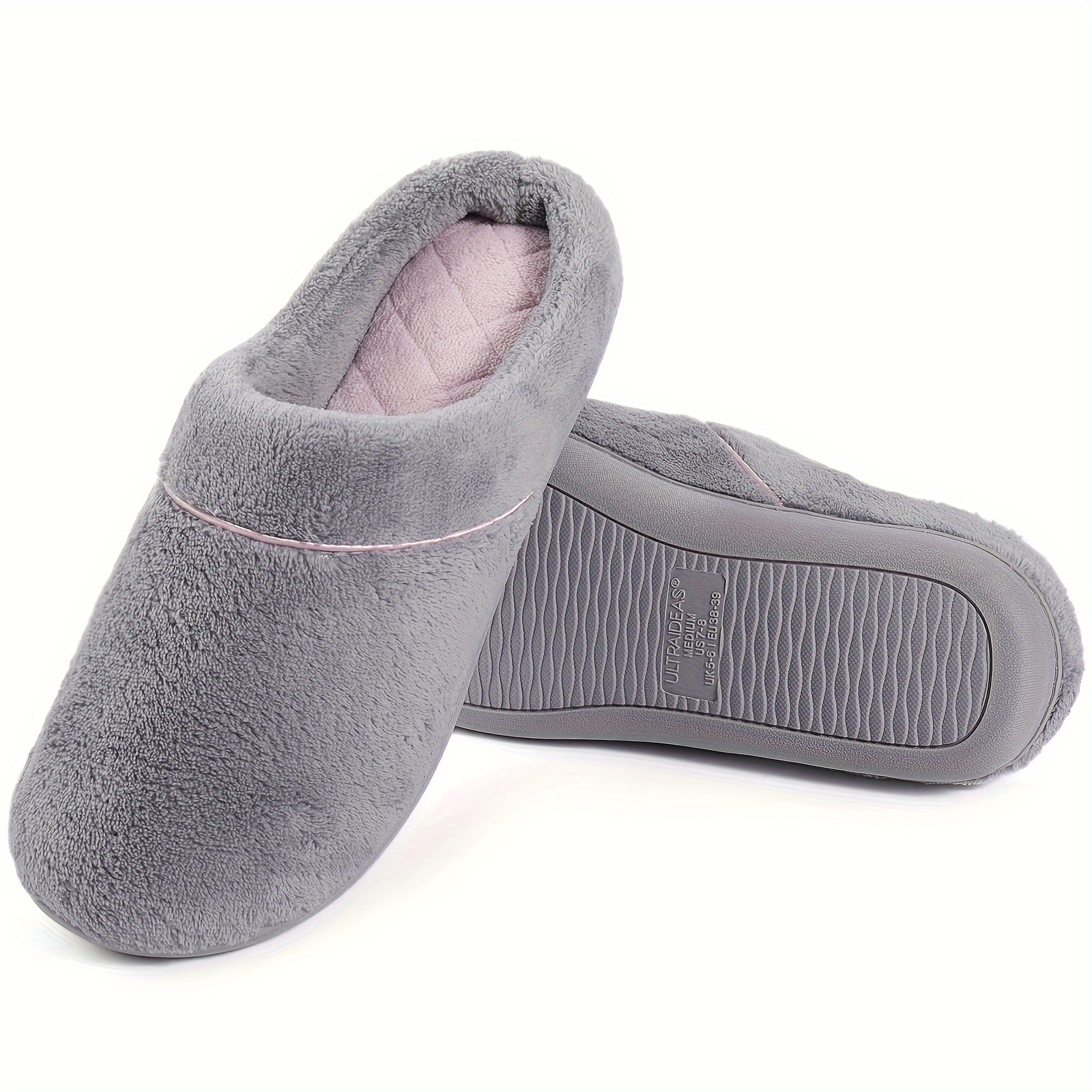 plush memory foam slippers women s comfortable closed toe details 2