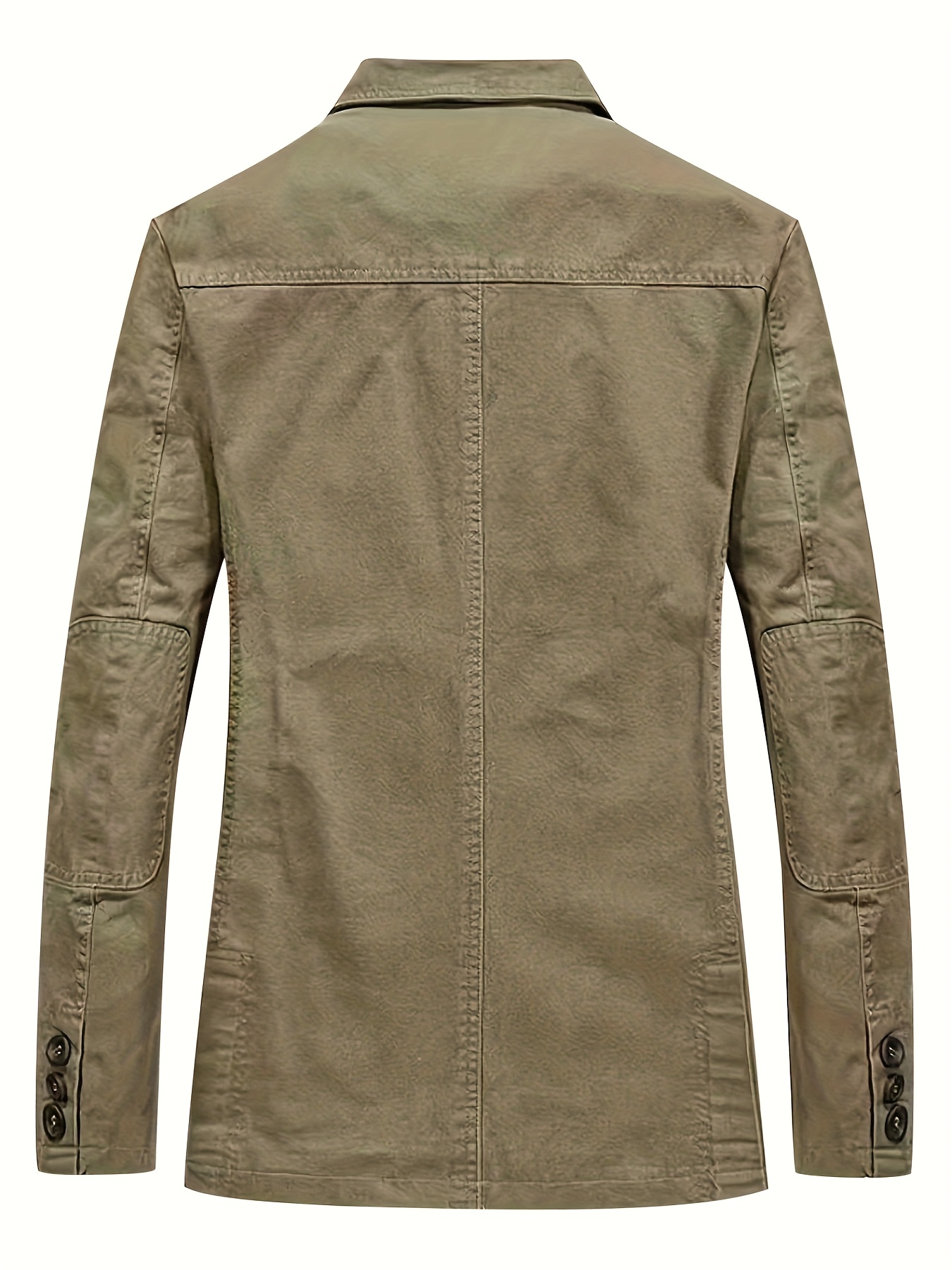 Men's Casual Workwear Blazer - Lightweight Single-Breasted Notch Lapel Coat with Chest Pockets, Breathable Underarm Ventilation & Machine Washable Fabric for Spring/Fall Seasons, Lightweight Outerwear, Natural Colored Fabric, Back to Work Essentials