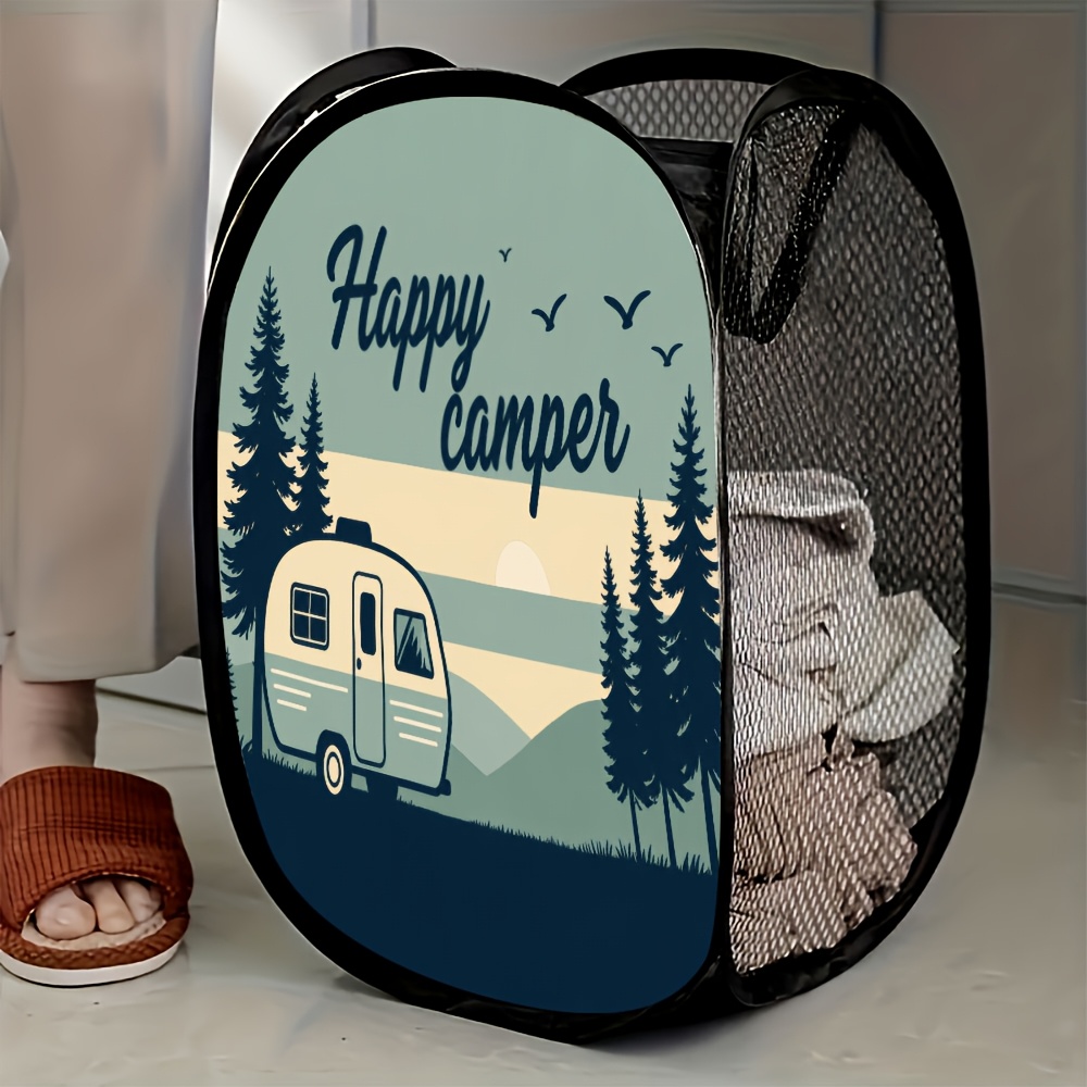 TEMU Panier à linge pop-up 1 pièce en pour air - Cadeau de rangement portable pour le camping et les voyages