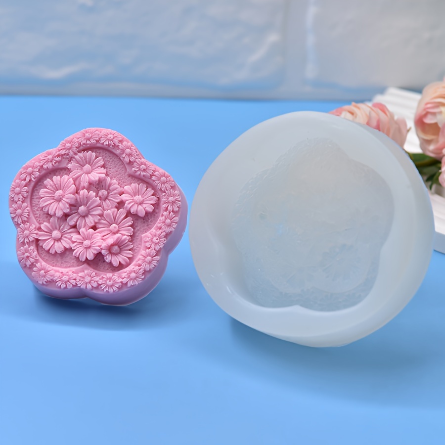 Daisy Pattern Flower Soap Silicone Mold 1pc