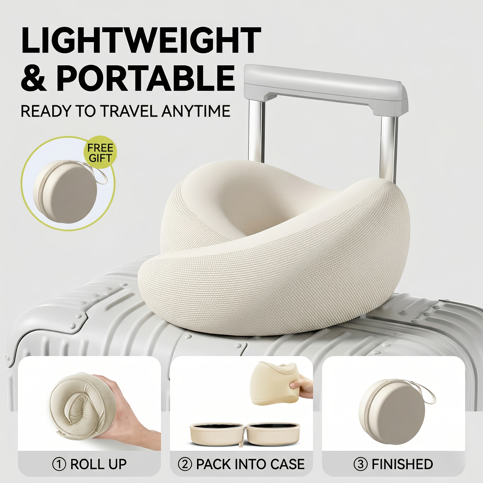 u shaped travel neck pillow travel pillow comfortable   suitable for travel aircraft cars family road travel necessities delivery of portable storage box Product details 4