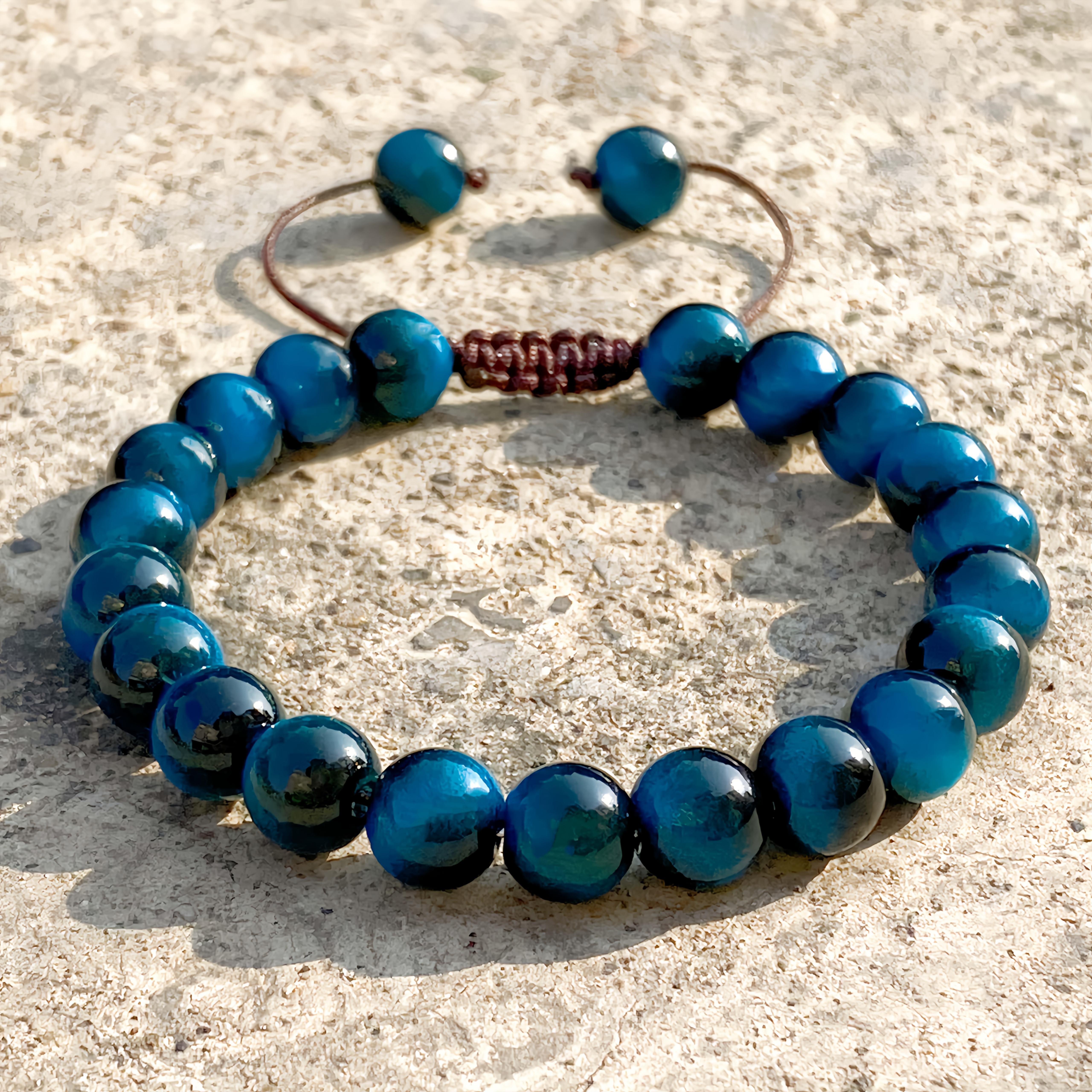 Image of 1pc Money Wealth Bracelet, Tiger Eye Wealth Bracelet, Daily Wear, Birthday, , Relatives, Elders, Gift For Lover, Friend, Lover, Father, Perfect Wealth Gift For And Protection, Adjustable, Unisex