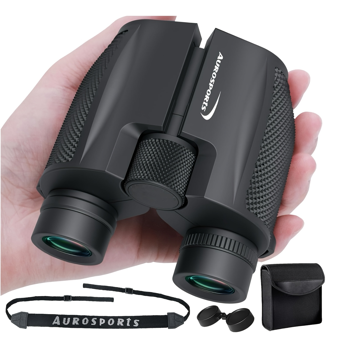 TEMU Professional Remote Binoculars, Hd Zoom Portable Folding Binoculars, Compact Binoculars With Center Zoom.free Carry Bag And Shoulder Strap.