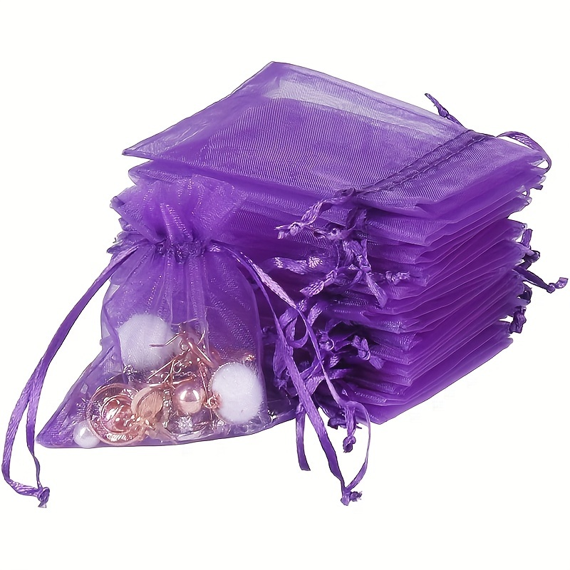 

100pcs Purple Drawstring - Jewelry Pouches For , , Christmas Favors &