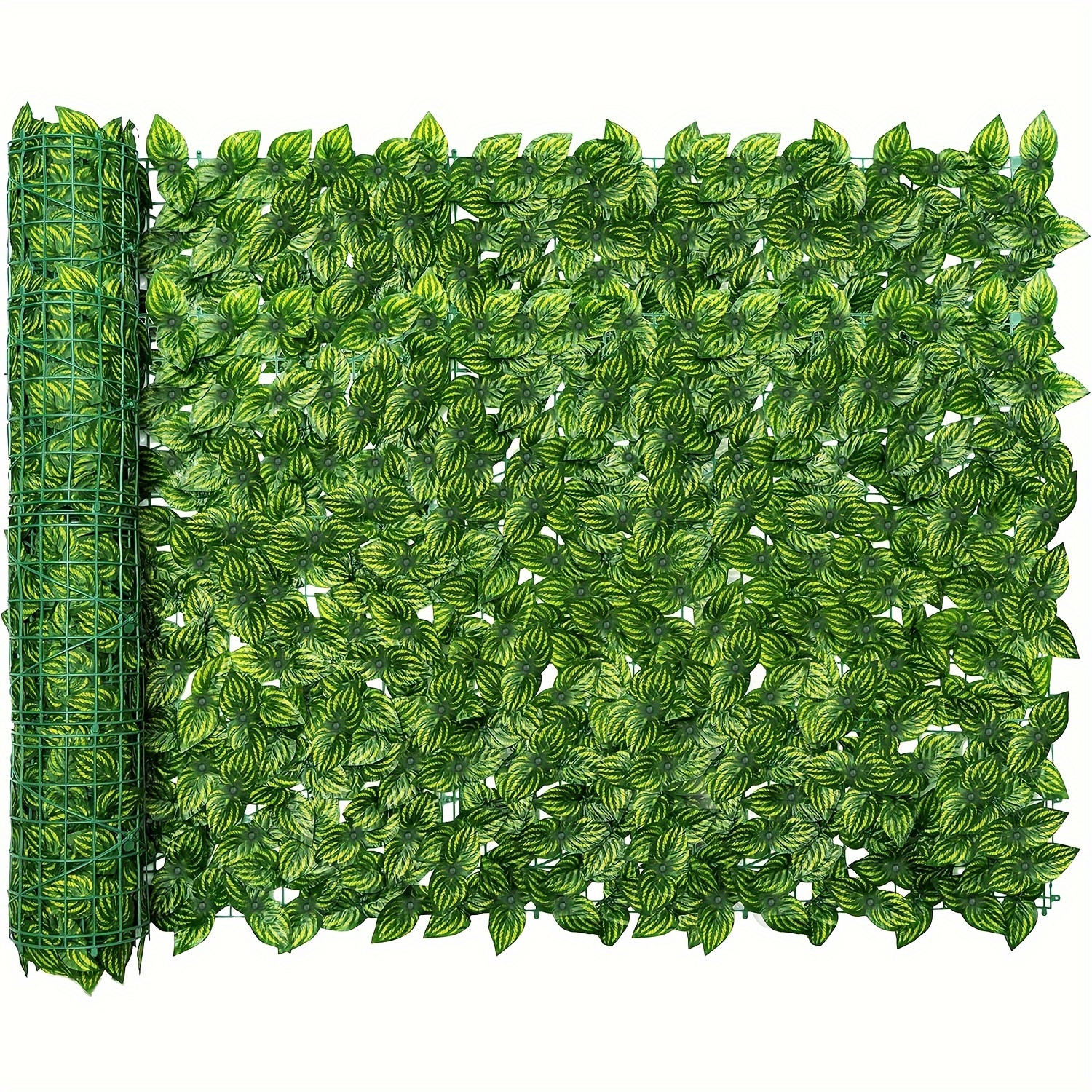 TEMU 20"x118" Expandable Artificial Ivy Privacy Fence - Realistic Plastic Hedge Screen With Zip Ties, Dense Green Leaves For Indoor/outdoor Decor,