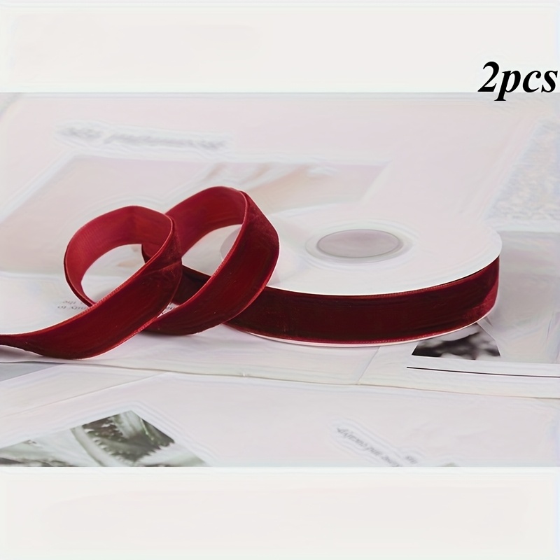 Image of 2 Pieces Of Velvet Ribbon, Measuring 4.5 Yards By 1.77 Inches, Perfect For Handmade Gift Bows, Flower Packaging, Christmas Decorations, And Sewing Additions
