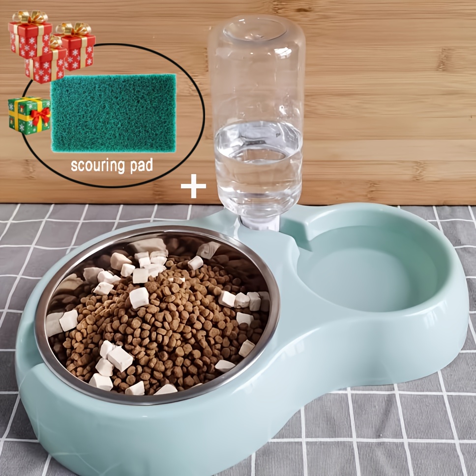 TEMU Versatile Bowl For Cats And Dogs - Self- Water And With A Base, Sturdy Pp Material, Easy To Clean, Compact Pet Feeding Setup For Cats And Small