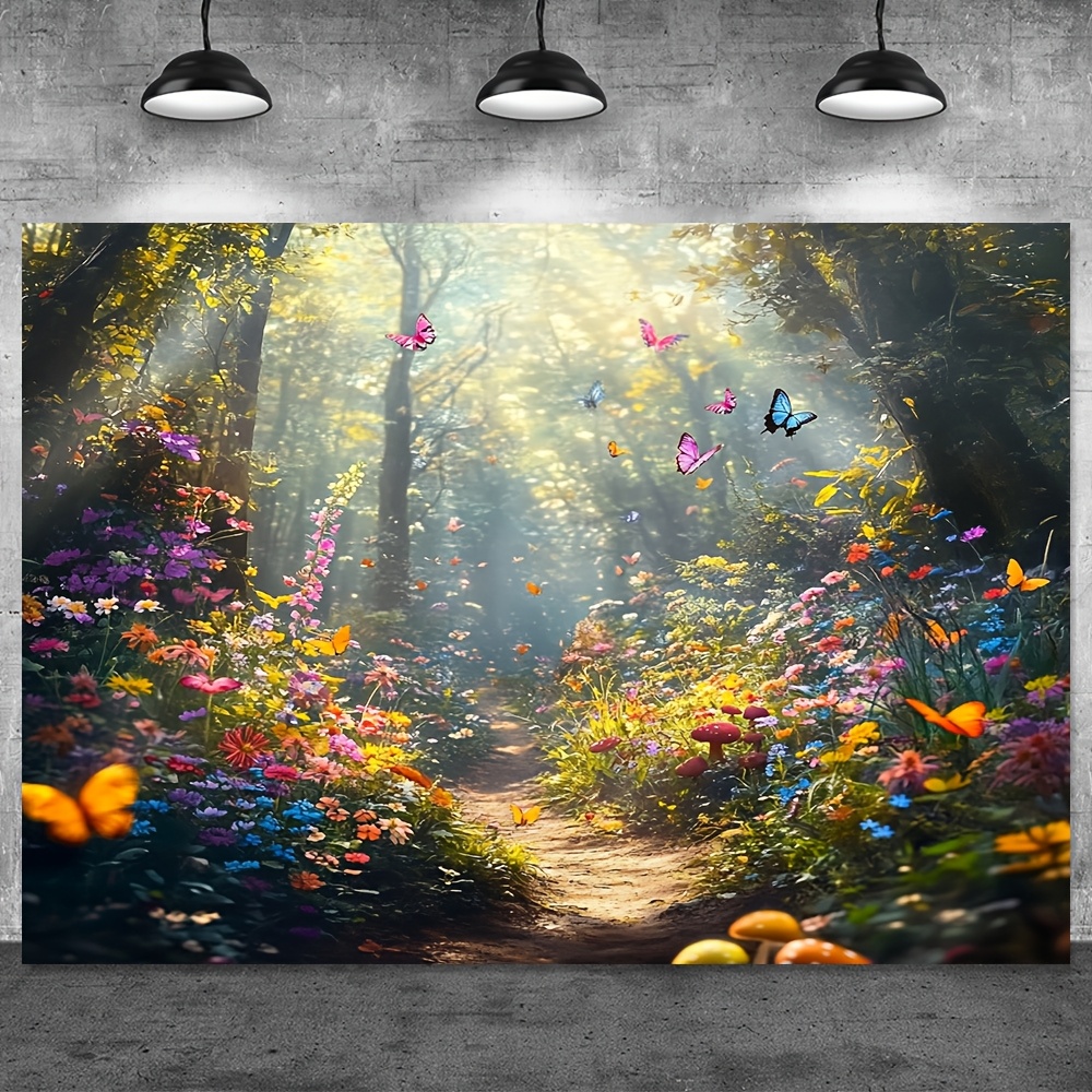 Verzauberter Wald Und Schmetterling Wandteppich Wanddeko_voghion.com