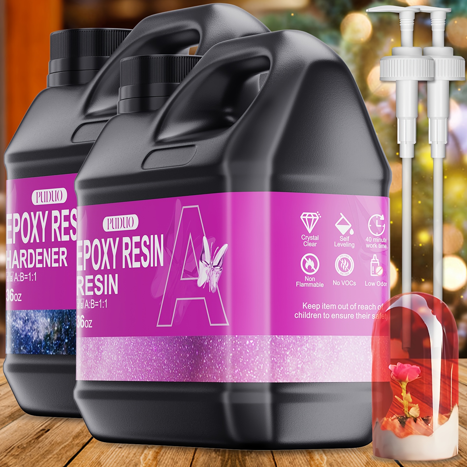 

Puduo Epoxy Resin Kit 72oz(36oz 36oz Hardener), Newly Formulated Epoxy Resin, -free, Anti-yellowing Art Resin, Suitable For Casting, Diy, Resin Art, Jewelry, Handmade Gifts