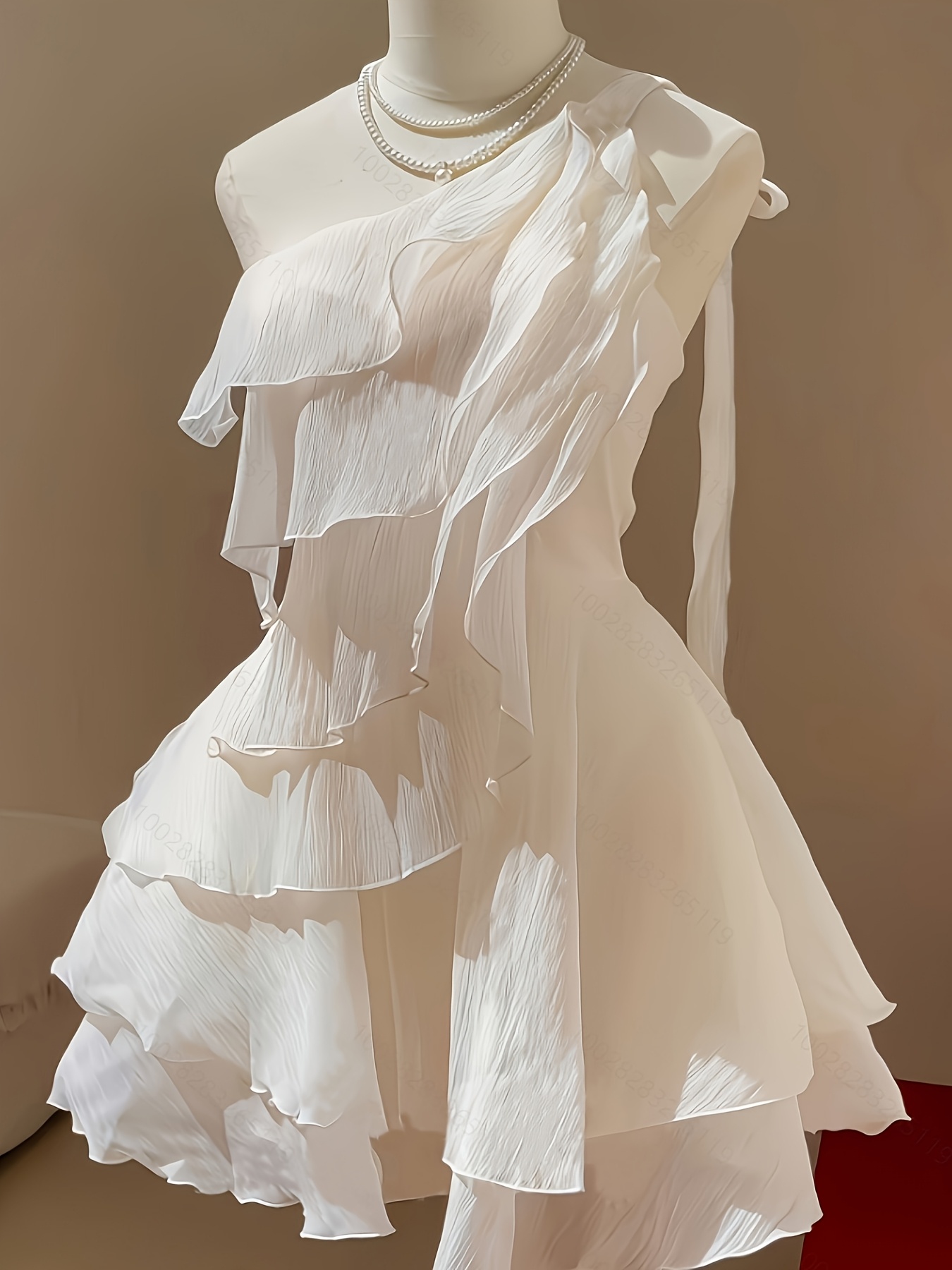 solid shoulder bow dress romantic french holiday - Temu