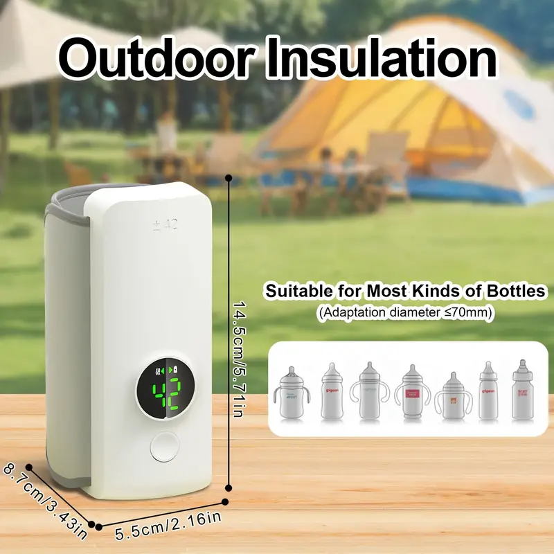 portable baby bottle warmer travel friendly rapid heating cordless and rechargeable baby bottle warmer comfortable baby bottle warmer and anywhere precise temperature large capacity battery with long 1