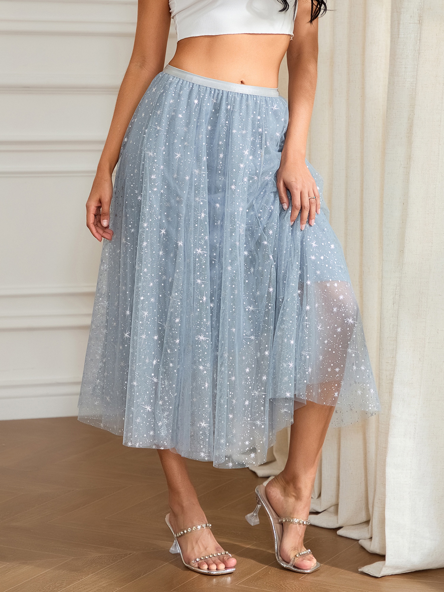 womens sparkling starry night sequin layered tulle tutu - Temu