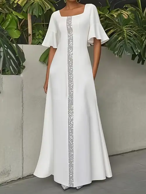 Women's Elegant Long-Sleeve Maxi Dress - Non-Sheer Formal & Everyday office party gown, Machine Washable Flared Sleeve Maxi, Flowy office to evening event dress for Women, Long Sleeve Formal Dress, ... Women's Elegant Long-Sleeve Maxi Dress - Non-Sheer Formal & Everyday office party gown, Machine Washable Flared Sleeve Maxi, Flowy office to evening event dress for Women, Long Sleeve Formal Dress, ...