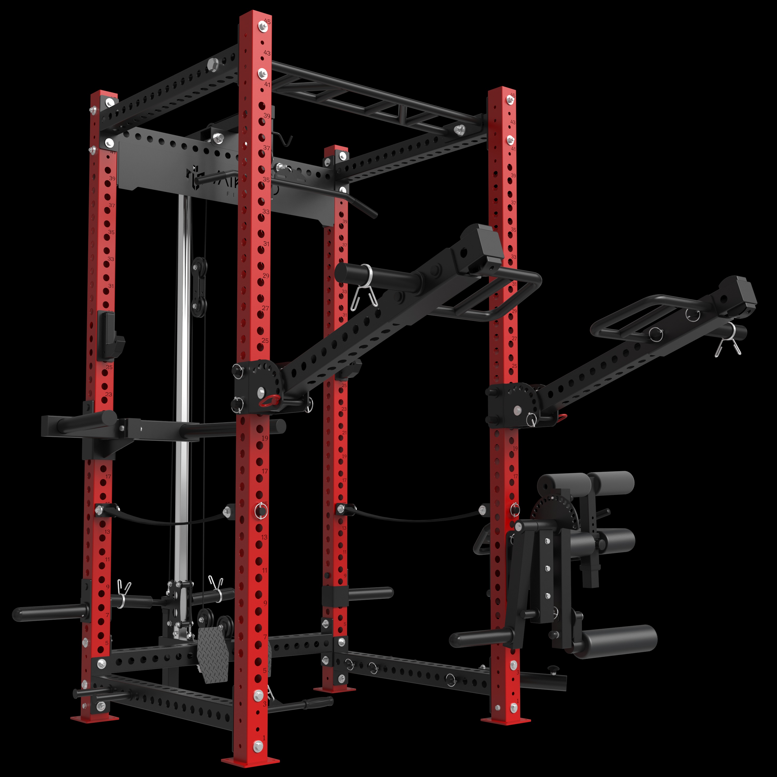 

Mikolo 3"x3" , 2000lbs Multi-function , Commercial Squat Rack For Home Gym Free Weight With Attachment Set, Jammer Arm, Lever Arm, Lat Pulldown, Leg Extension And