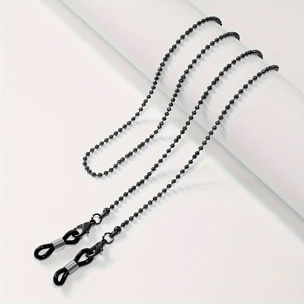 TEMU Chaîne de Lunettes Perlée Anti-Dérapante en Métal pour Lunettes de Lecture, Sangle Élégante avec Couvre-Visage