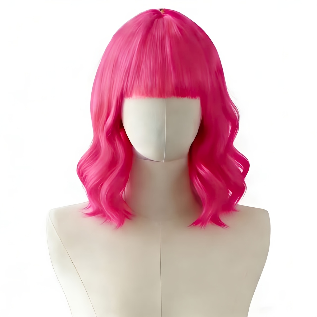 TEMU Perruque de décoration de mariage, Perruque de décoration pour événement d'Halloween, Perruque à cheveux ondulés et bouclés, Perruque de style