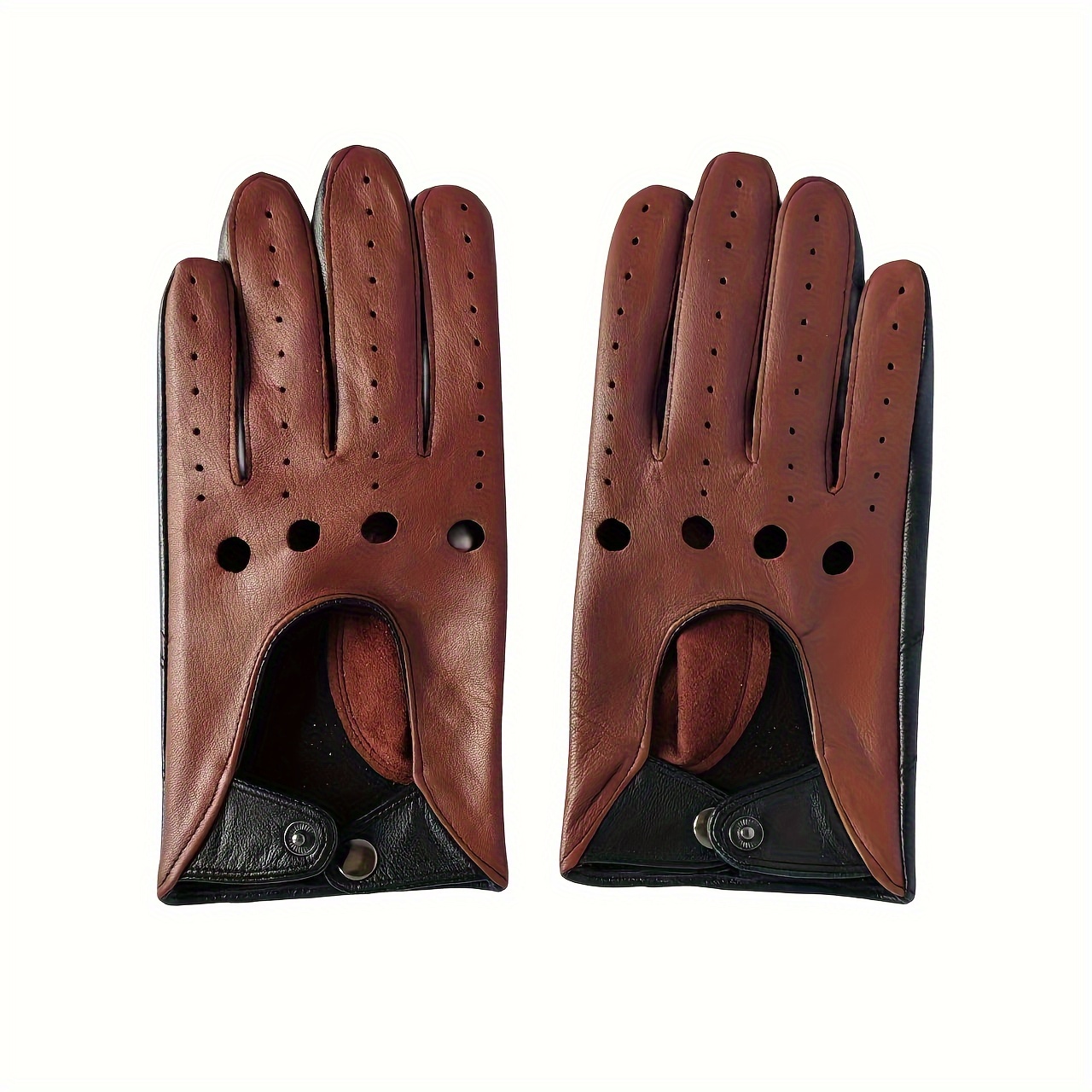 

Genuine Leather Driving Gloves, Breathable Soft Touchscreen Compatible Gloves For Motorcycle, Cycling And Car Use,