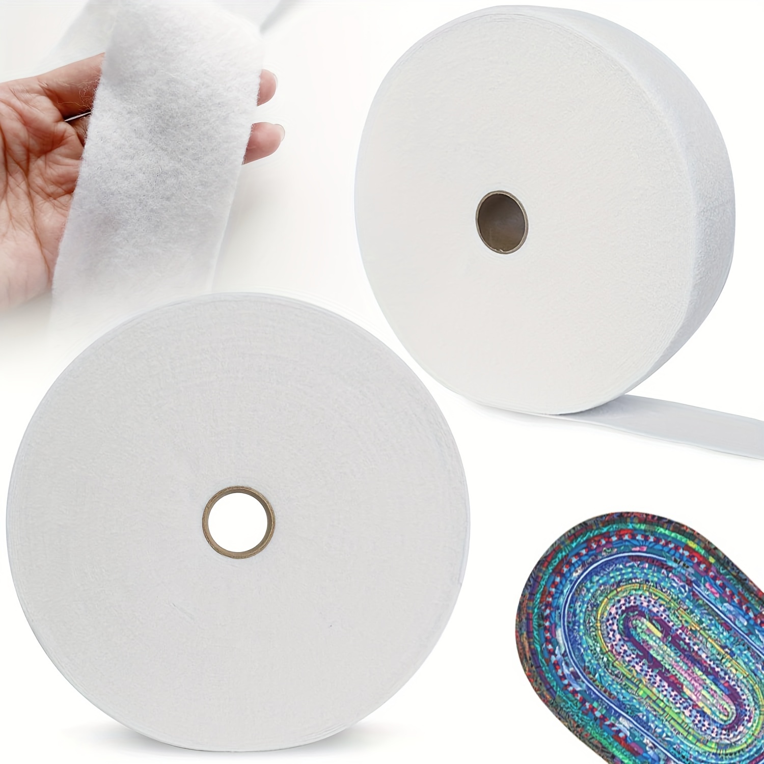 E-shop 2 Rollen Jelly Roll Batting 2 1/4 Zoll x 35 Yards, Polyester Batting Roll für Teppiche, Quilting & Nähprojekte