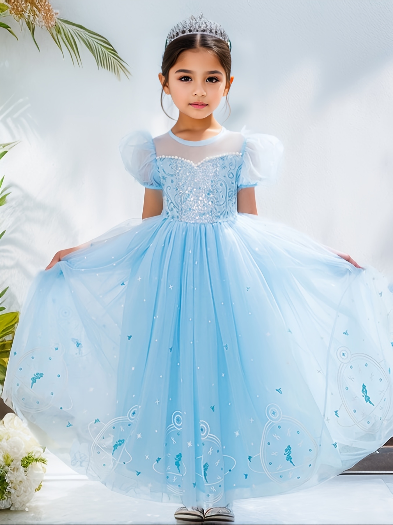 strapless open back dress Elegant Shiny Tulle A-Line Princess Maxi Dress – yewendress main image 0