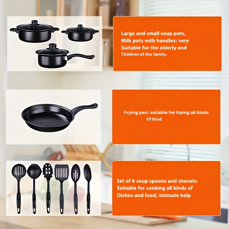 piece set of cookware electromagnetic stove low oil fume non stick pot multifunctional kitchen kitchen utensils platinum version details 2