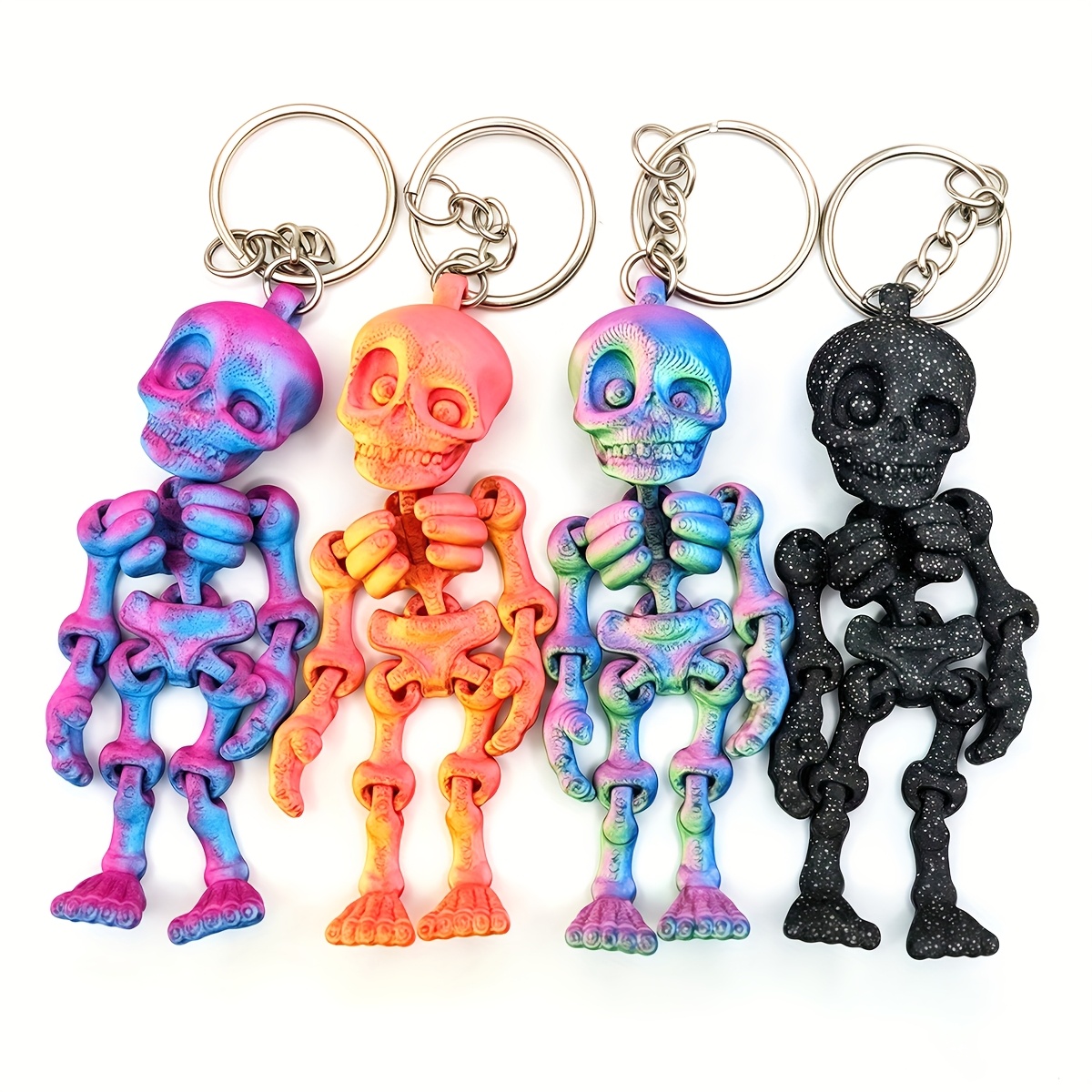3d printed skeleton keychain fully articulated movable - Temu