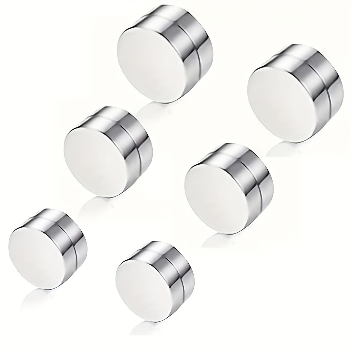 3 Pairs Magnetic Earrings for Men - 304 Stainless Steel Allergy-Free and Hypoallergenic Non-Piercing Earrings - Non-Piercing Cross Studs Earrings Set for Unisex