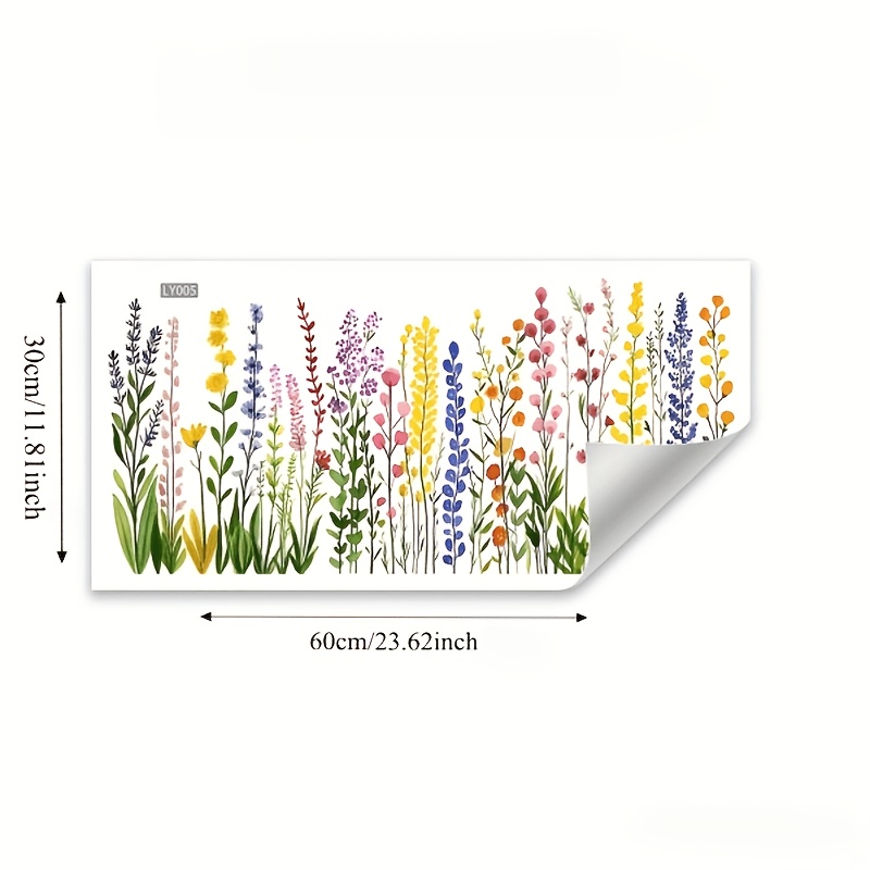 E-shop Florale Sichtklebe-Fenster- und Wandtattoos - Lebendige Bunte Blumen mit Mattem Finish Selbstklebende Heimdekoration, 16mil Dicke