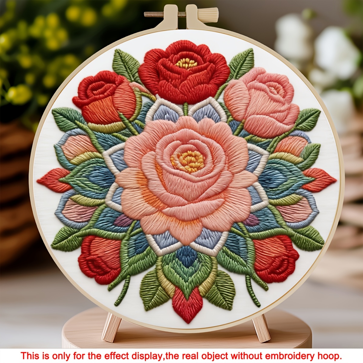 TEMU 1 Kit de Broderie Imprimée, Motif de Vibrant, Kit de Broderie à , Convient aux Passionnés de Broderie et aux Débutants Adultes, Inclut un Tissu