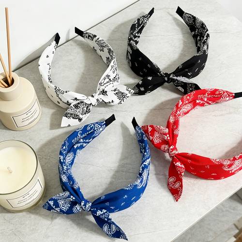 1pc 3pcs set vintage ethnic style paisley pattern womens decorative hair additions paisley pattern fabric bow headbands suitable for daily wear and summer and can be at home and on dates