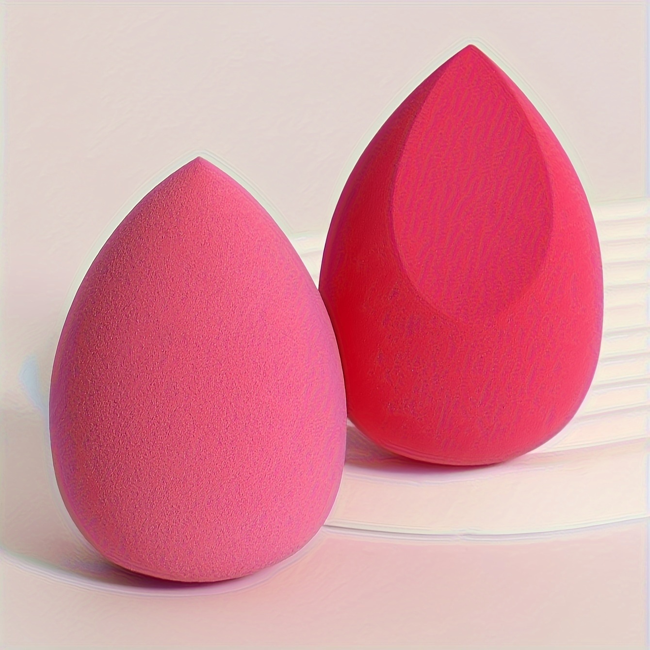 2pcs Multicolor Latex-Free Makeup Sponges for Wet and Dry Use